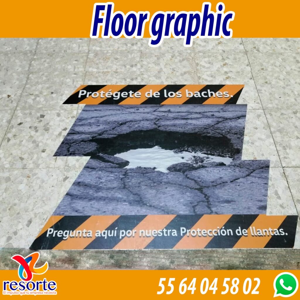colocación de floor graphic