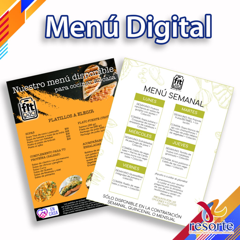 diseño e impresión de menu digital